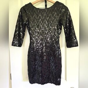 Women's little black sequin dress | high chest coverage dress